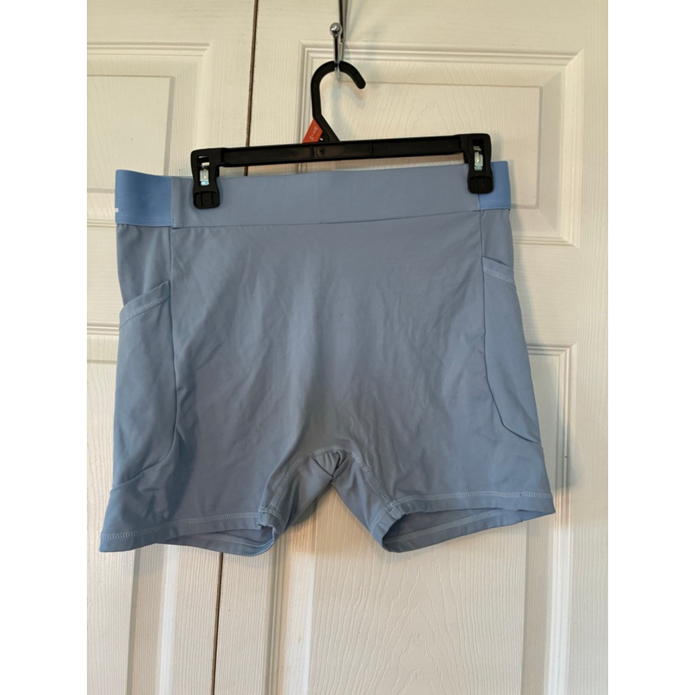 Women's AYBL Light Blue Bike Shorts XL with White Logo